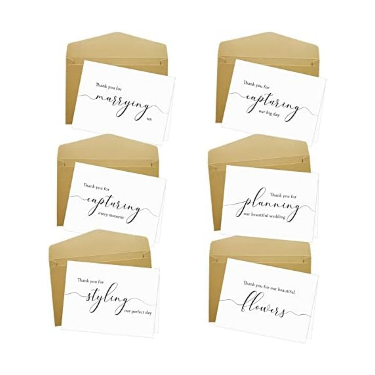 Spercy 18 Wedding Vendor Thank You Cads, Card for Wedding Photographer, Wedding Planner Card, Card For Florist, Band, Officiant, Hair Stylist
