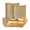100 Pack 3lb Kraft Paper Food Trays, Heavy-Duty Paper Food Boat Disposable Serving Basket Tray for French Fries Nachos Snack Hot Dog Taco BBQ Popcorn Party Picnic Wedding Party (Brown)