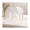 UNIQOOO Frosted Arch Wedding Table Numbers with Stands 1-20, 5x7" Acrylic Display Signs and Holders, Pack of 20, Perfect for Centerpiece, Reception, Decoration, Party, Anniversary, Event