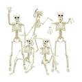 WODMAZ 5 Packs Halloween Skeletons, 16" Halloween Full Body Skeleton with Posable Joints for Haunted House Graveyard Props Decor