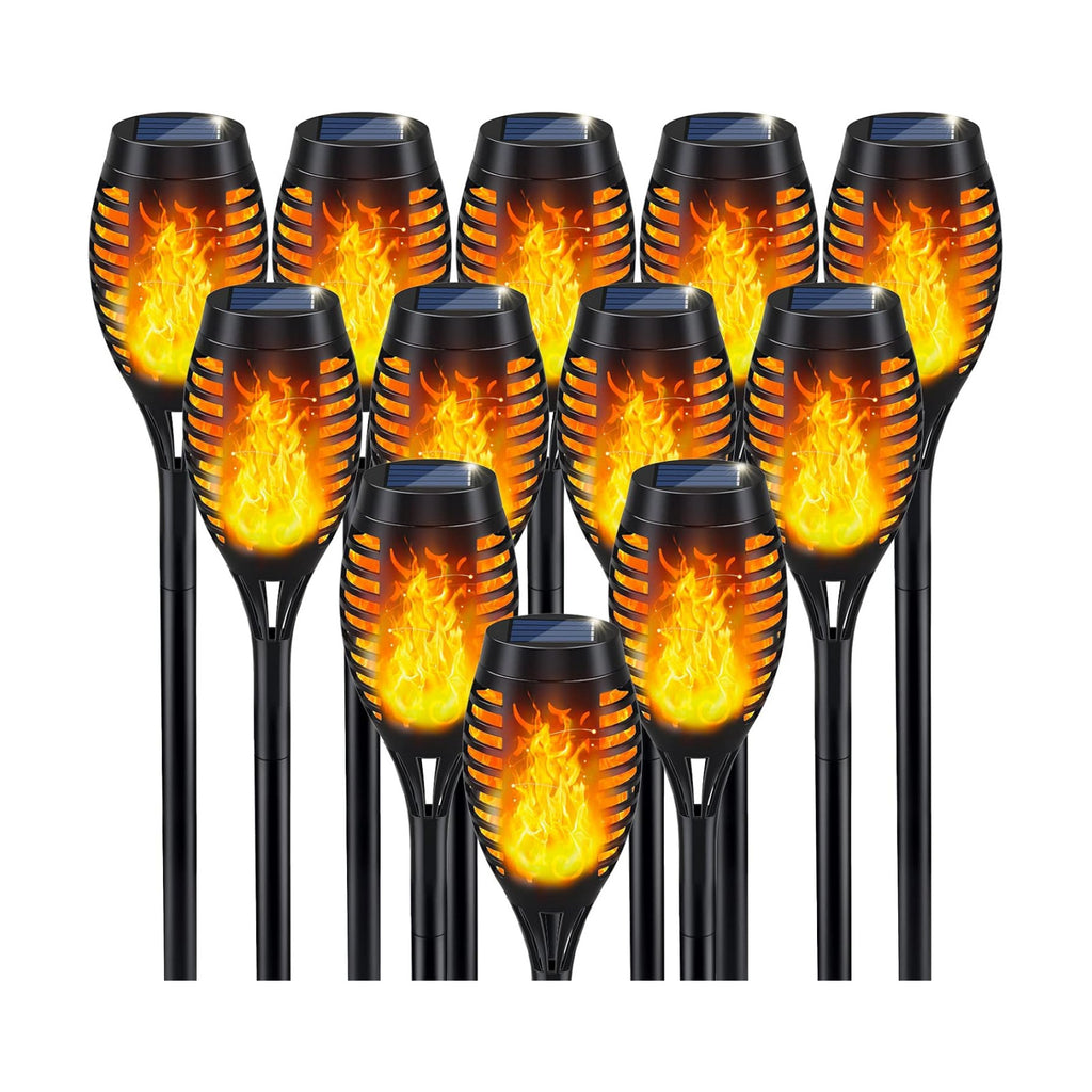 IkeeRuic Solar Torch Light with Flickering Flame for Halloween Decorations