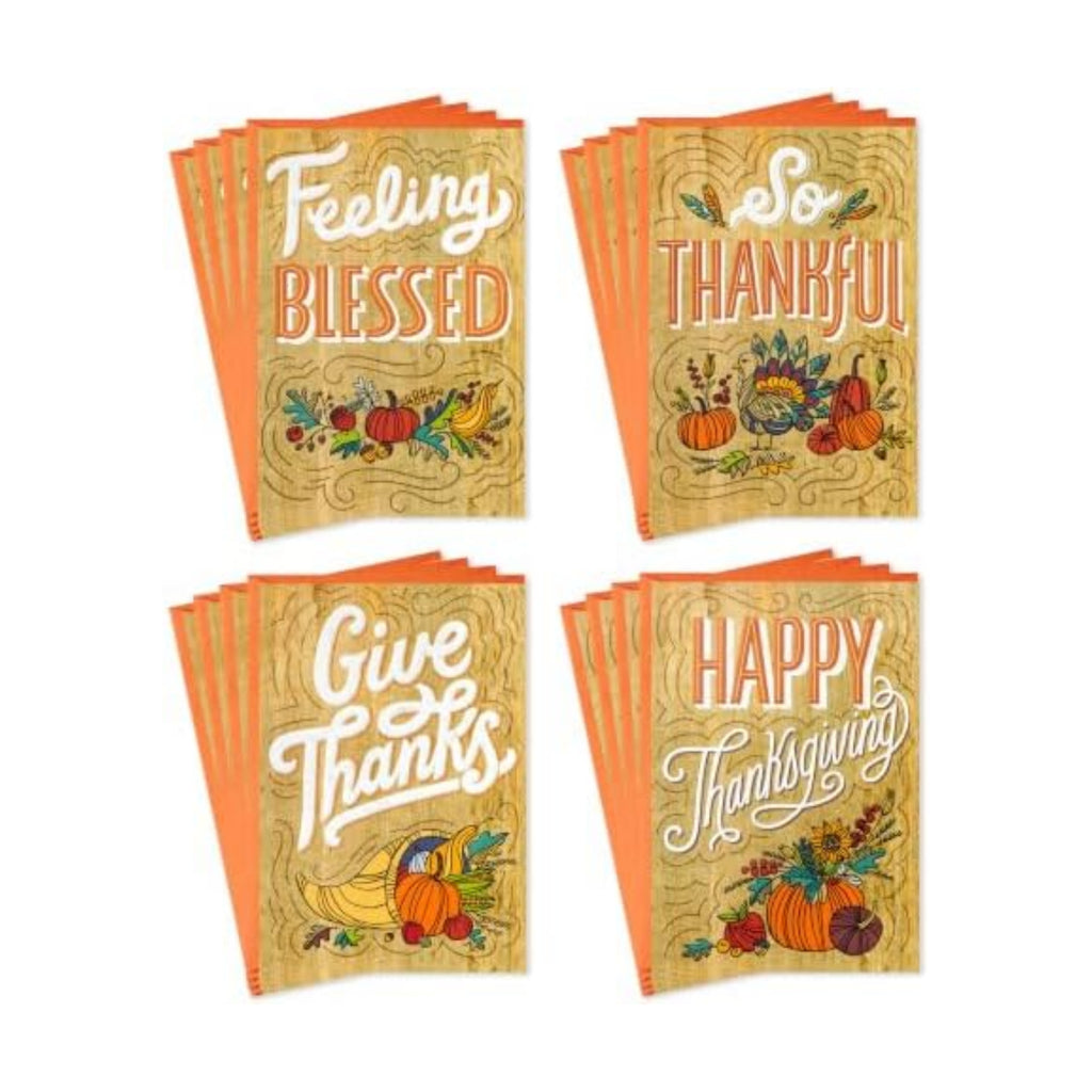 Hallmark Thanksgiving Cards, Assorted 16-Pack (Feeling Blessed)