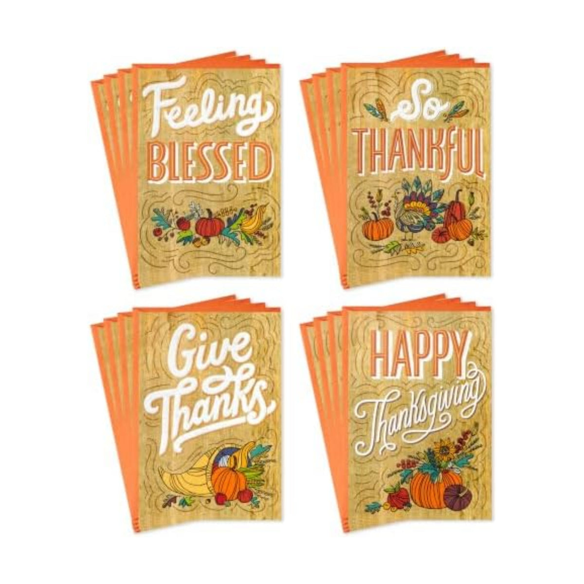 Hallmark Thanksgiving Cards, Assorted 16-Pack (Feeling Blessed)