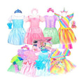 LIMIROLER Princess Dress Up Clothes for Little Girl Role Play Costume Gift Set Princess Dress Up Toys for Toddler Girls