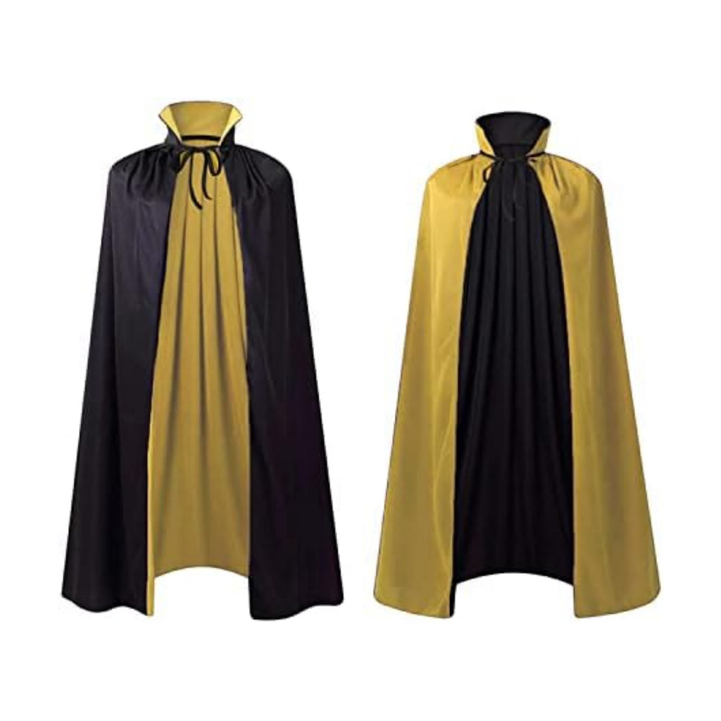 Adult Stand Collar with Hood Reversible Cloak Masquerade Cape for Halloween