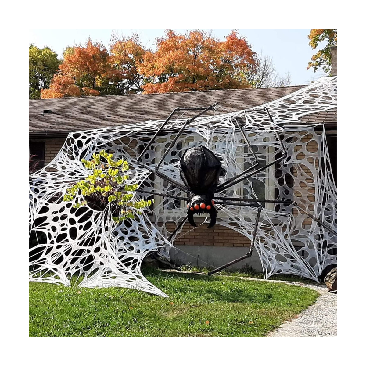 JOYSELLER 450 sqft Spider Web Halloween Decorations Outdoor
