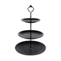 Lucky Will Black Tiered Dessert Serving Tray for Kid's Party Supplies Favors 3 Tier Cupcake Cake Stand for Birthday Tea Afternoon Halloween Christmas Candy Bar