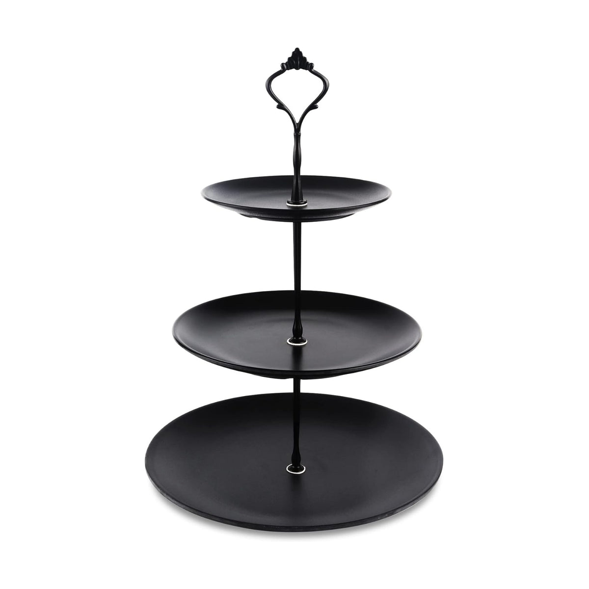 Lucky Will Black Tiered Dessert Serving Tray for Kid's Party Supplies Favors 3 Tier Cupcake Cake Stand for Birthday Tea Afternoon Halloween Christmas Candy Bar