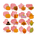 16 Pieces Fall Thanksgiving Cookie Cutters with Plunger Stamps Set Fall Biscuit Mold Maple Leaf Turkey Pumpkin 3D Cookie Stamper Plastic DIY Cookie Tools for Thanksgiving Day Baking Fondant Supplies