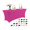 IVAPUPU 8FT Table Cloth for Rectangular Spandex Fuchsia Table Cover