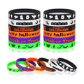 JUNEBRUSHS 24Pcs Halloween Silicone Bracelets Halloween Favors Supplies Rubber Wristbands for Kids Party Goodie Bag Stuffers Fillers Decorations Accessories (6 Designs)