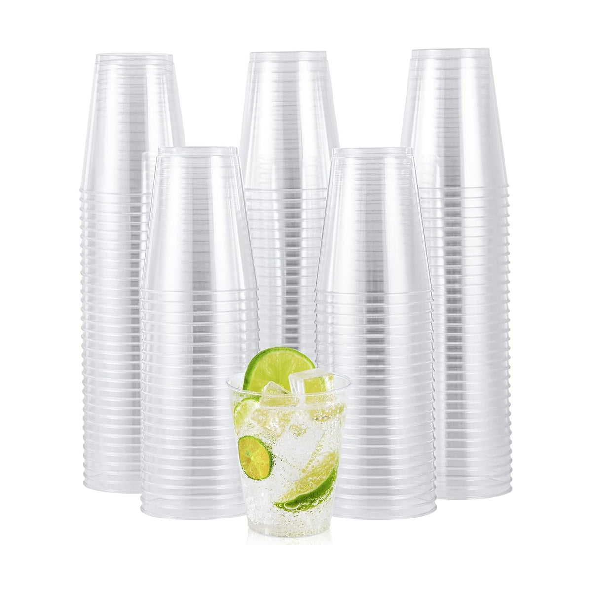 JOLLY CHEF 8 oz Clear Disposable Plastic Cups, 200 Pack Heavy-duty Clear Plastic Cups Perfect for Wedding, Thanksgiving, Christmas, Halloween Party
