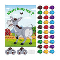 ASTARON Pin The Tail on The Donkey Game with 30 Tail Stickers for Birthday Party Carnival Circus Supplies