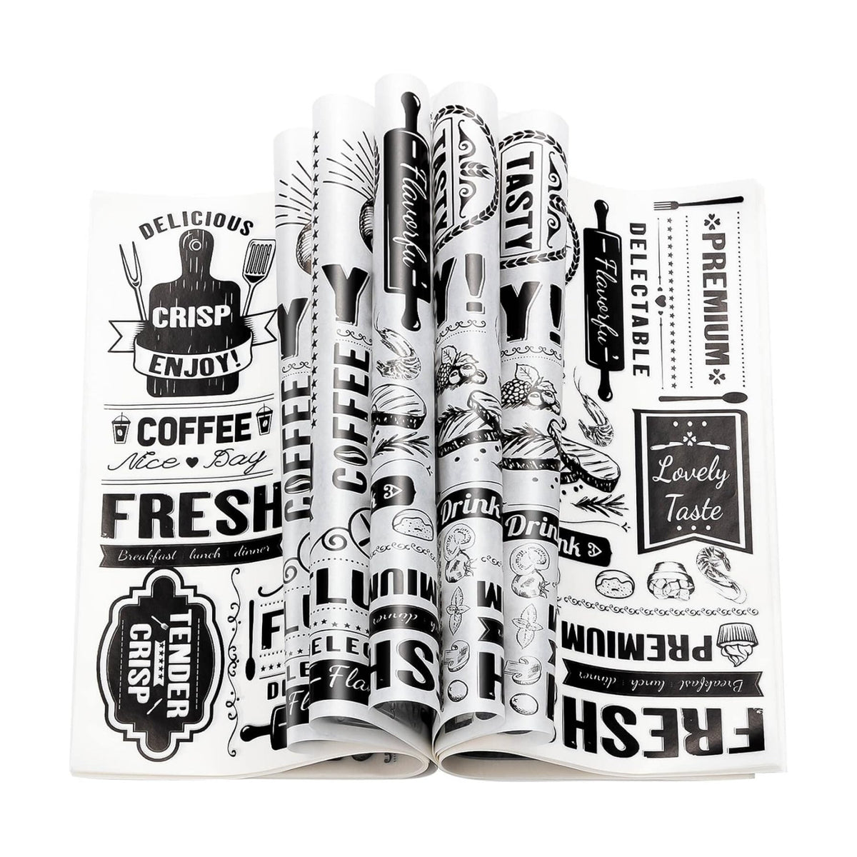 160 Pcs Newsprint Wax Paper Sheets, Newspaper Theme