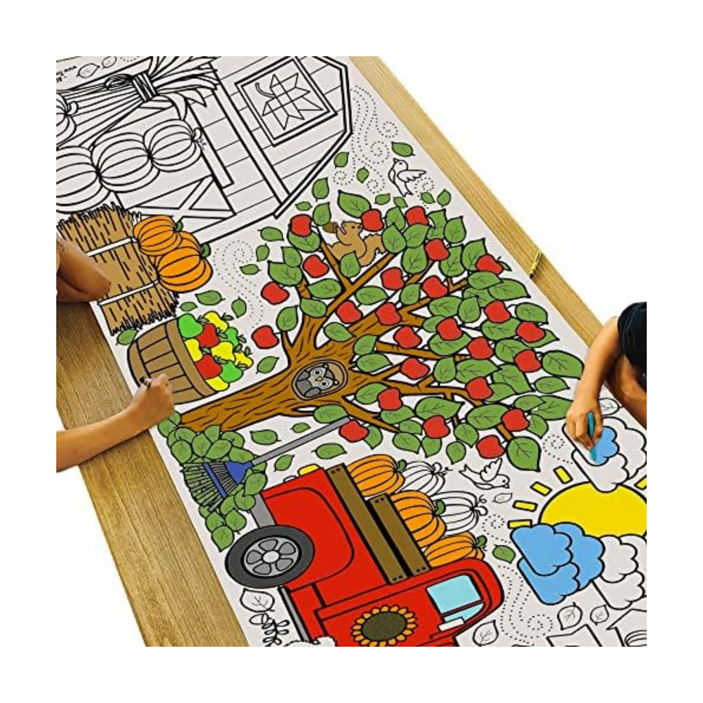 Tiny Expressions Fall-Themed Giant Coloring Tablecloth for Kids