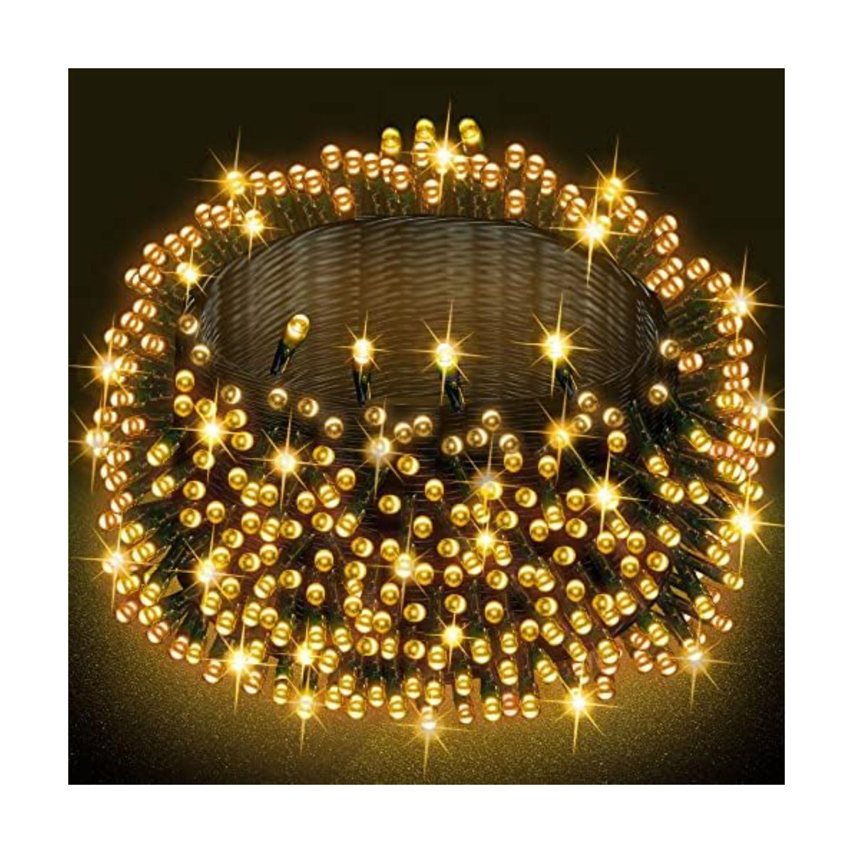 Dazzle Bright Warm White Christmas String Lights, 82ft 1000 LED Waterproof Green Wire Fairy Lights with 8 Modes, Outdoor Lights for Xmas Tree Holiday Wedding Party Christmas Decorations