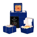 qiqee Dark Blue Bakery Boxes with Window 55pcs 4x4x2.5 Mini Cookie Boxes Macaron Boxes Small Donut Pastry Boxes for Party