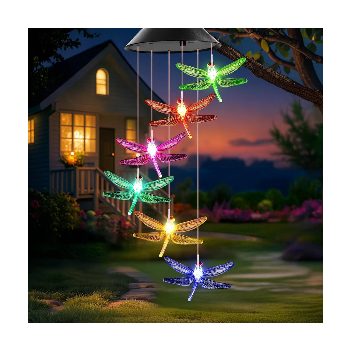 Winzwon Gifts for Mom Grandma Wife Solar Lights Outdoor Wind Chimes