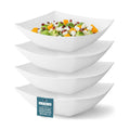 4 Pack Disposable White Plastic Serving Bowls Square Party Candy Use 64oz