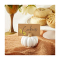 Kate Aspen 12PCS Place Card Holders (Place Cards Included), Table Number Holder for Weddings, White Pumpkin Photo Holder for Table Assignments at Bridal Showers or Anniversaries