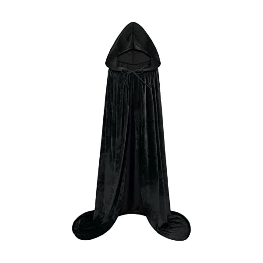 Sarfel Hooded Cloak Velvet Cape with Hood Halloween Capes Women Witch Costume Vampire Cloak Wizard Robe Men Cosplay Costume