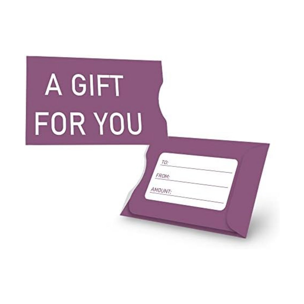 Gift Card Holder Sleeves Paper 100 Pack Bulk for Christmas, Holiday, Birthday, Fathers Day, Housewarming, Wedding, Anniversary, Baby Shower, Spa, A Gift for You, Purple
