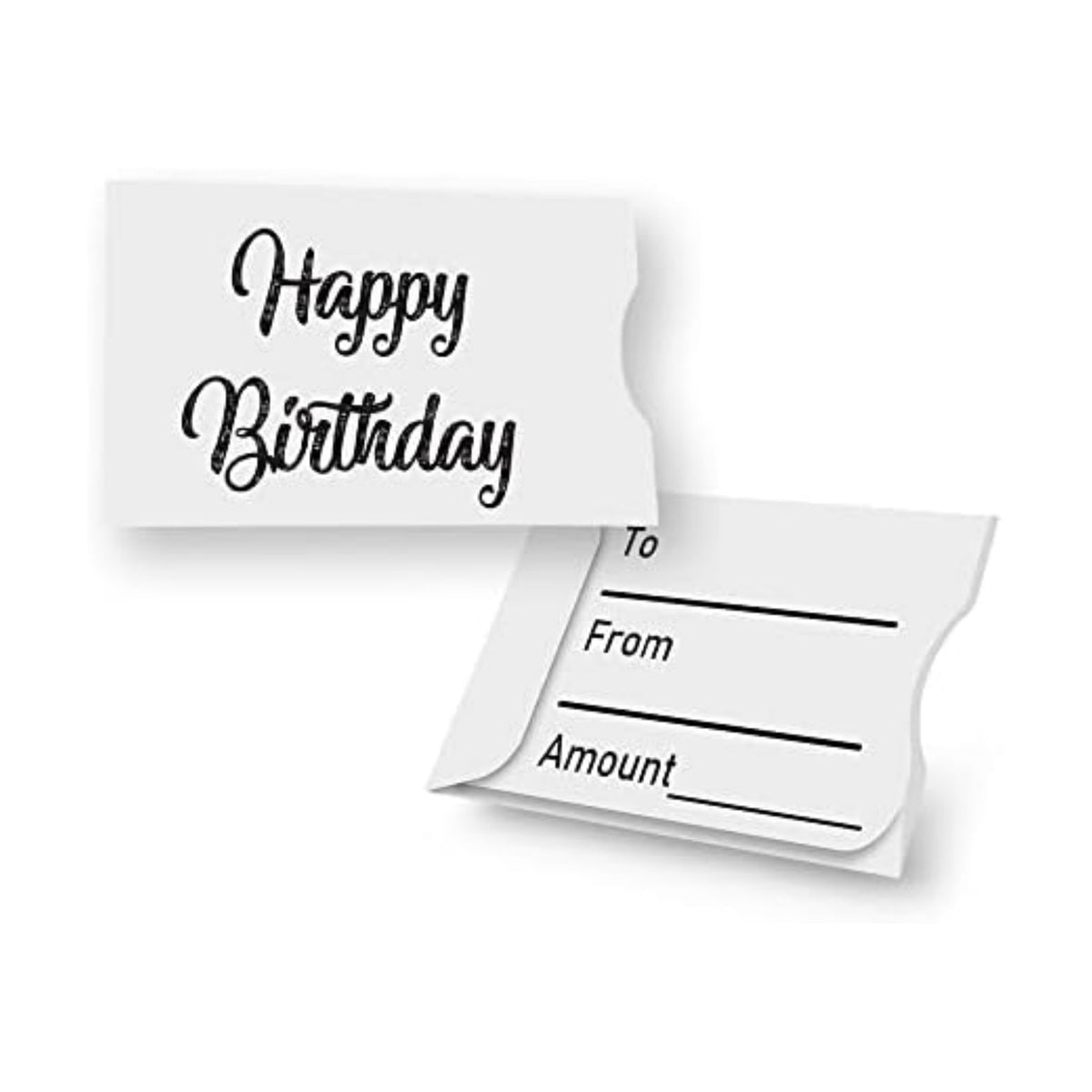 Birthday Gift Card Holder 50 Pack Money Credit Card Size Paper Gift Card Sleeves Bulk, Happy Birthday Party Gifts, White