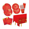Valentine's Day Party Supplies Red Heart Love Disposable Paper Plates Napkins Cups plastic Tablecloth for Valentine's Day, Engagements, Anniversary, Birthday Party Serve 25