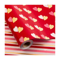 MAYPLUSS Reversible Valentine's Day Wrapping Paper Roll - 17 Inch X 33 Feet - Red Gold Foil Double Love Heart Design Lover Gift Wrap for Valentine’s Day, Birthdays, Wedding, Anniversaries and Holiday