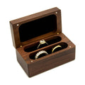 MUUJEE Quad Wooden Ring Box for Wedding Ceremony - Engraved Ring Holder Box for Engagement Proposal Anniversary and Valentines Day Gift for Him or Her (Blank Box)