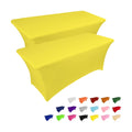 IVAPUPU 2 Pack 4FT Table Cloth for Rectangular Spandex Yellow Table Cover