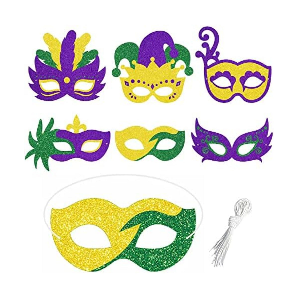 YVAINE 12 Pieces Mardi Gras Masks Carnival Masquerade Party Decorations New Orleans Masks for Mardi Gras Party Photo Booth Prop