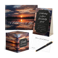 All-In-One Funeral Guest Book Set – Elegant Memorial Guestbook, Funeral Register Book, 60 Memory Cards, Collection Box, Black Pen, Table Sign, Celebration of Life Guest Book, Memorial Keepsake