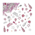 OSDUE Pink Gold Silver Happy Birthday Confetti, 18th Birthday Party Decor