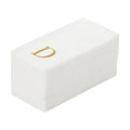 Luxenap 15.8 X 7.9 Inch Linen-Feel Guest Towels, 50 Lettered Hand Towels - Gold Letter 'D', Sans Serif Font, White Paper Dinner Napkins, airlaid, For Restrooms And Tables - Restaurantware