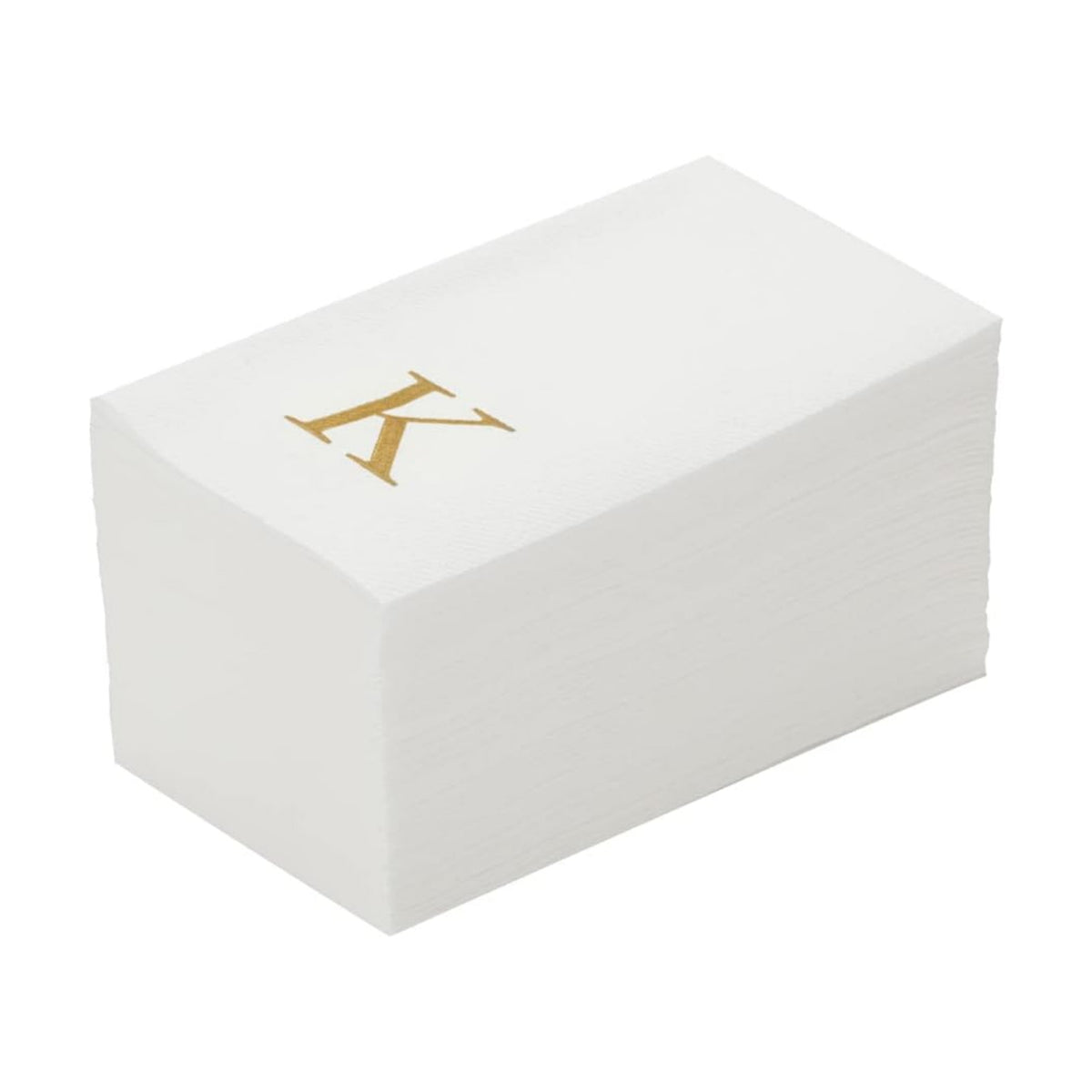 Luxenap 15.8 X 7.9 Inch Linen-Feel Guest Towels, 2000 Lettered Hand Towels - Gold Letter 'K', Sans Serif Font, White Paper Dinner Napkins, airlaid, For Restrooms And Tables