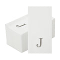 Luxenap 15.8 X 7.9 Inch Linen-Feel Guest Towels, 50 Lettered Hand Towels - Silver Letter 'J', Sans Serif Font, White Paper Dinner Napkins, airlaid, For Restrooms And Tables - Restaurantware
