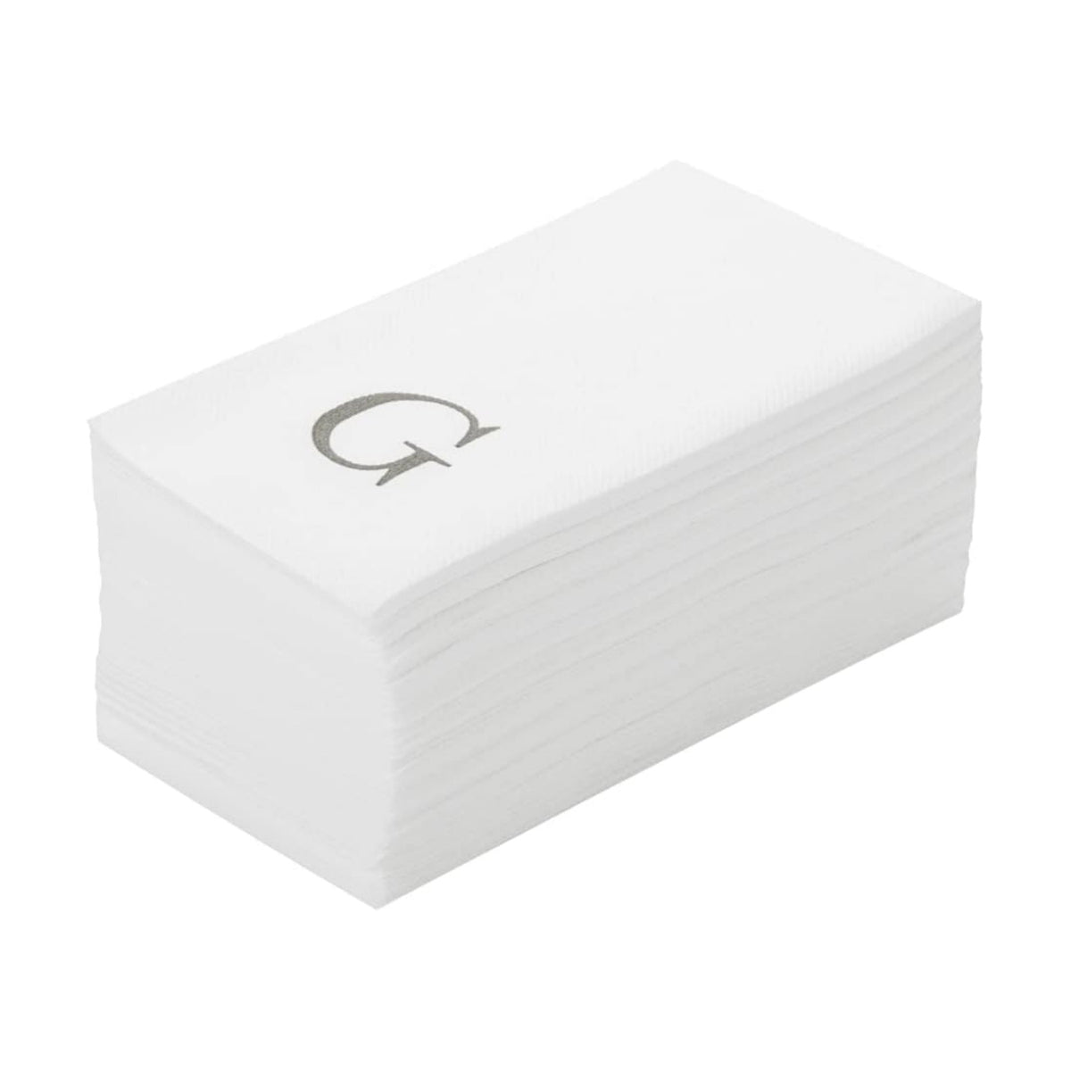 Restaurantware Paper Rectangle Silver Letter g Linen-Feel Napkin, 50 Ct