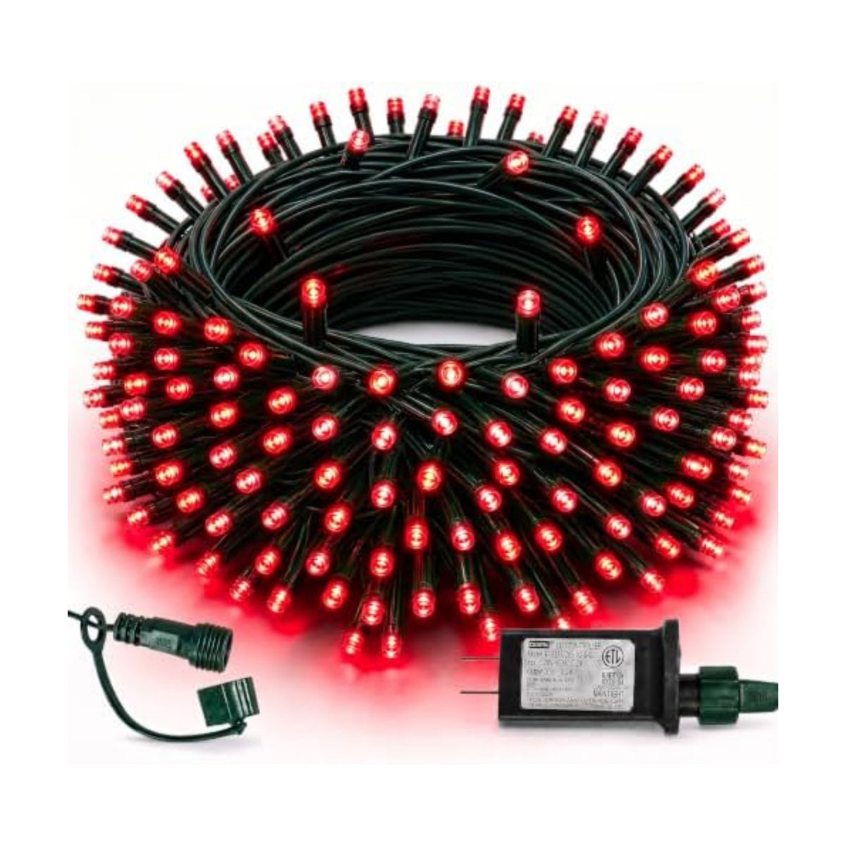 TW SHINE Christmas Lights, 200 LED 66FT Outdoor Christmas Lights Plug in with 8 Modes, Waterproof Light Outdoor, Indoor Xmas Decorations for Party Yard House Decor, Red