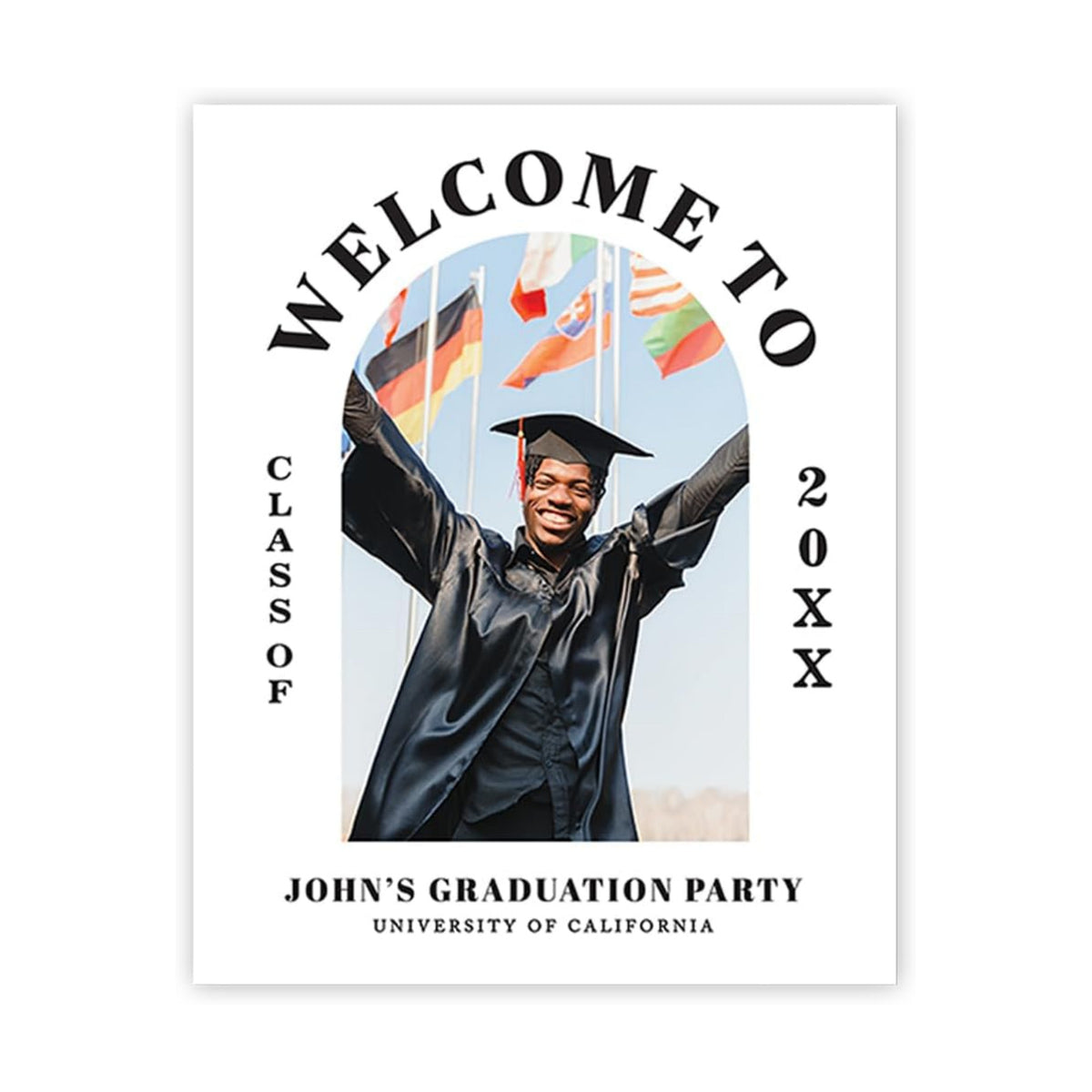 Andaz Press 16x20-Inch Personalized Canvas Welcome To My Graduation Party Sign, Arch Frame, Custom Photo Class of 2026 Graduation Party Decorations Graduation Welcome Sign Personalized Graduation Sign