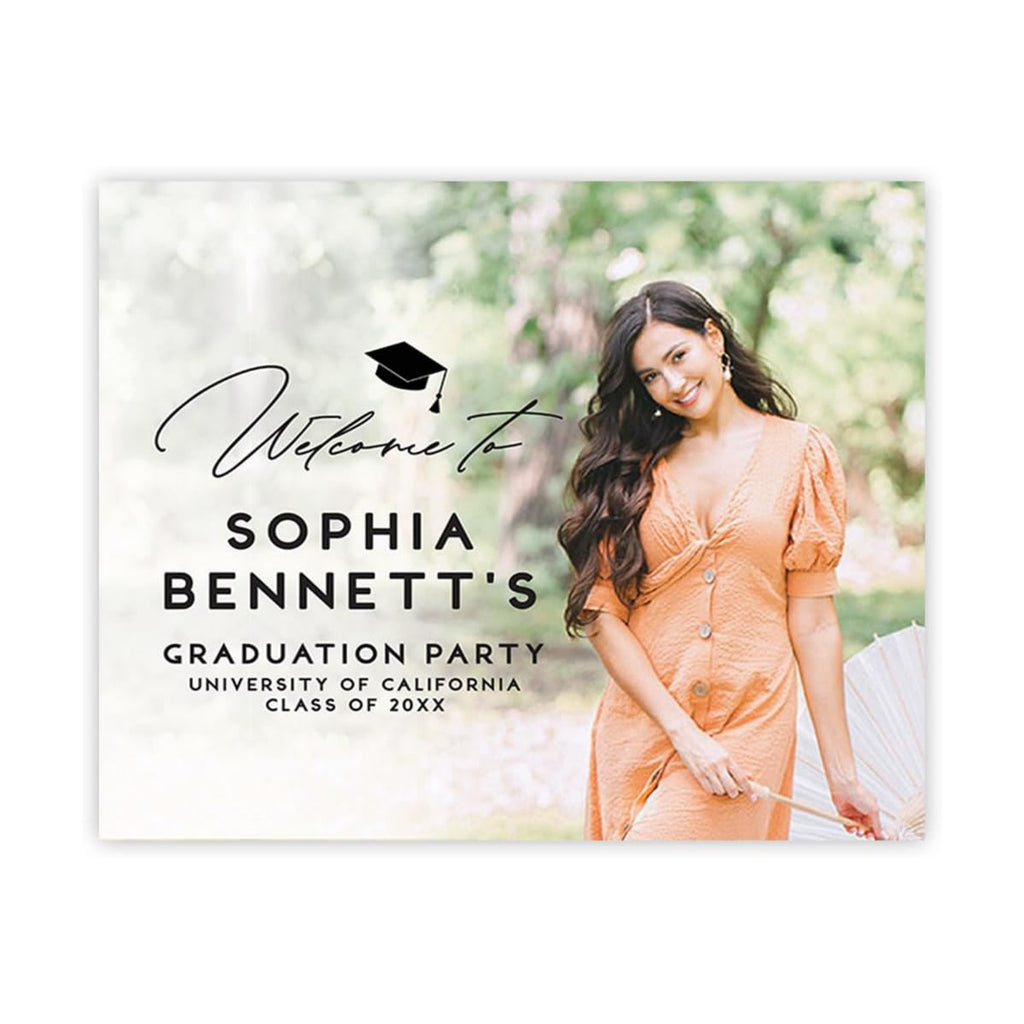 Andaz Press 16x20-Inch Personalized Canvas Welcome To My Graduation Party Sign, Custom Photo Class of 2026 Graduation Party Decorations, Graduation Welcome Sign, Personalized Graduation Sign