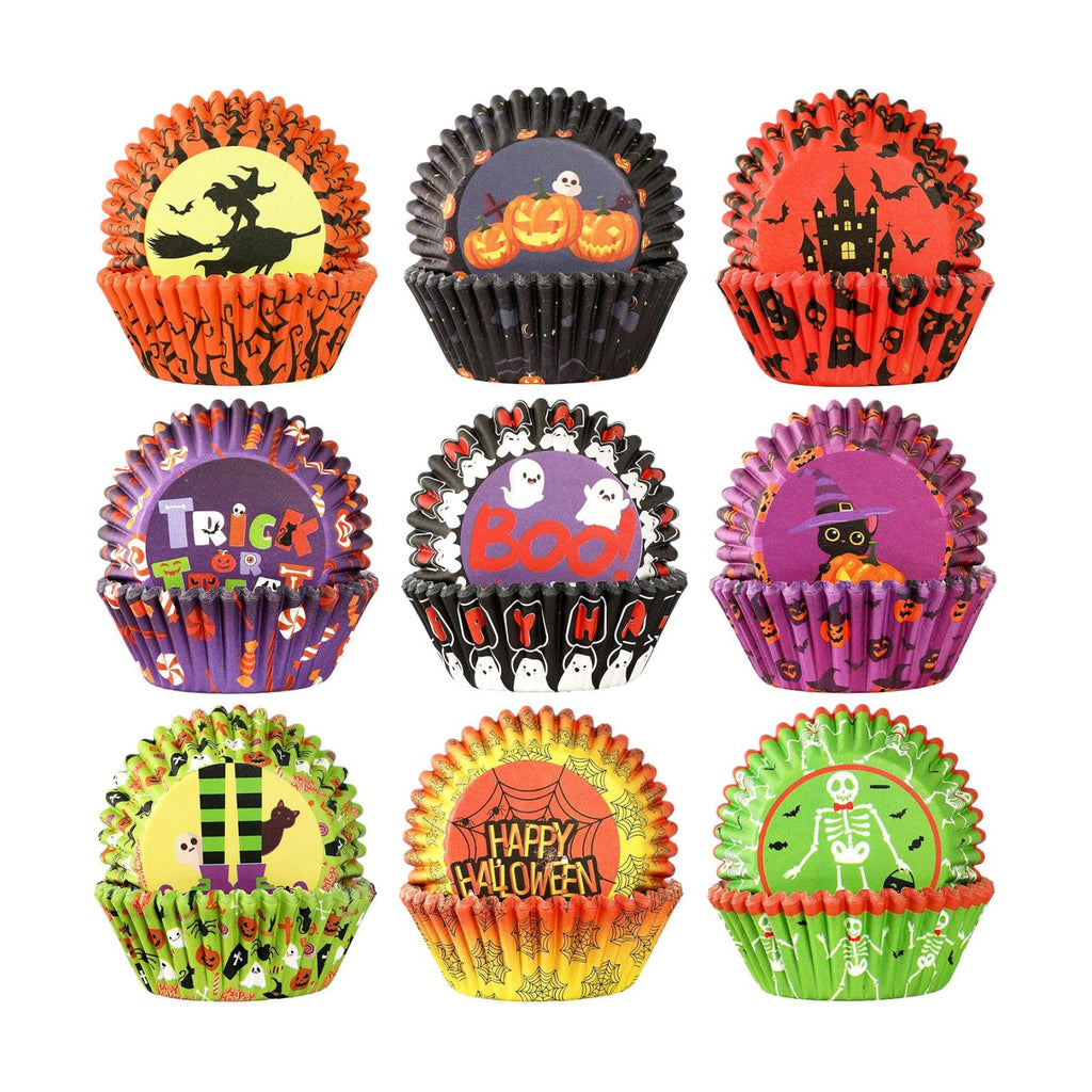 SANNIX 450pcs Halloween Cupcake Liners, Ghost Pumpkin Baking Cups Standard