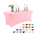 IVAPUPU 4FT Table Cloth for Rectangular Spandex Light Pink Table Cover