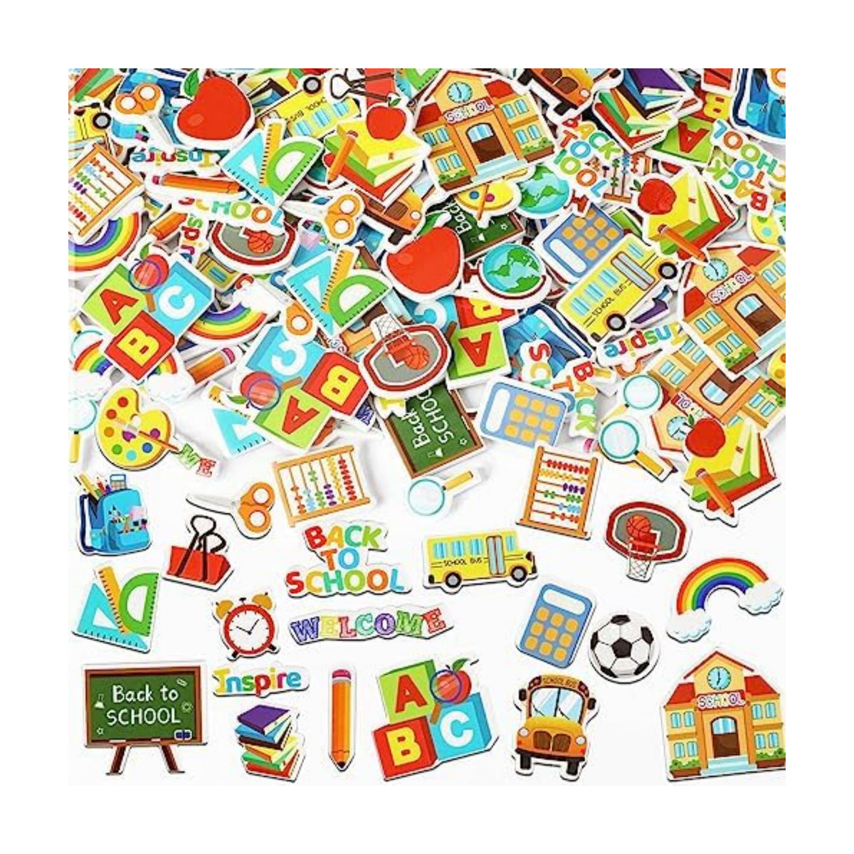 JULBEAR 300 Pcs Back to School Foam Stickers for Kids Campus DIY Crafts