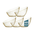 5 Pack Gold Angled Plastic Serving Bowl Disposable for Party Table 8oz