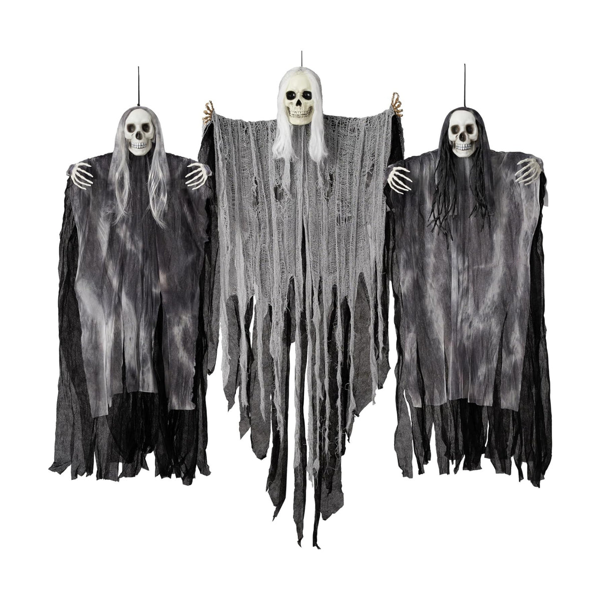 JOYIN 3 Pcs Hanging Halloween Skeleton Ghosts Decorations Outdoor, Grim Reapers for Best Halloween Outdoor Decorations, Haunted Haunted House Prop, Party Supplies