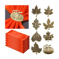 8 Sets Fall Thanksgiving Napkin Rings and Cloth Napkins, Pumpkin