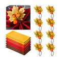 8 Sets Fall Thanksgiving Napkin Rings and Cloth Napkins, Harvest