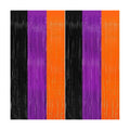 2 Pack 3.2ft x 9.8ft Halloween Foil Fringe Curtain, Black Orange Purple Metallic Tinsel Curtains Streamer Large Party Photo Booth Props Backdrops for Wall Door Indoor Outdoor Decorations