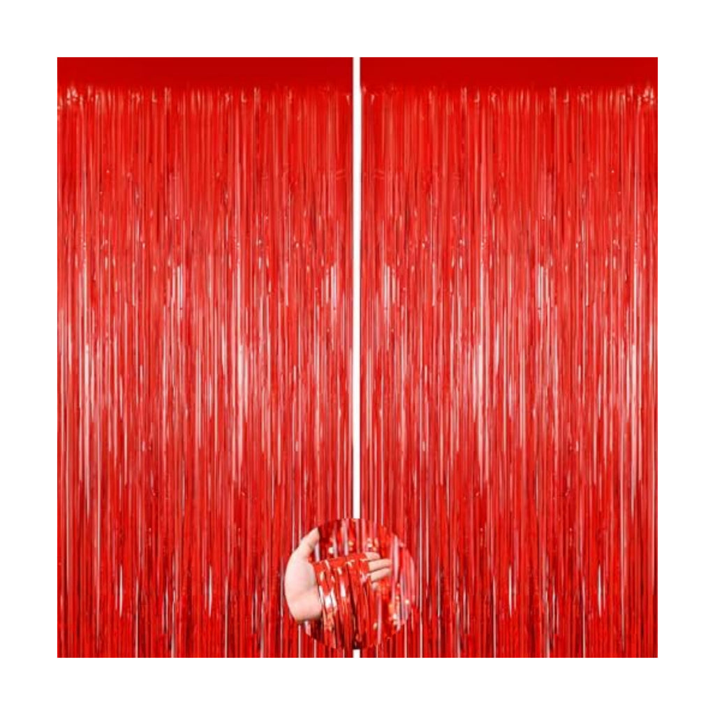 2 Pack Red Foil Curtain Backdrop Birthday Party Decorations Party Streamers